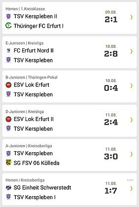 Spielergebnisse
